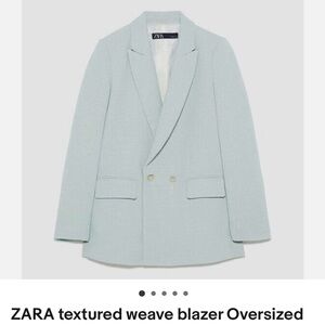Zara textured blazer, mint color, size S